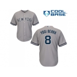 Men's Majestic New York Yankees #8 Yogi Berra Replica Grey Road MLB Jersey Men's Majestic New York Yankees #8 Yogi Berra Replica Grey Road MLB Jersey