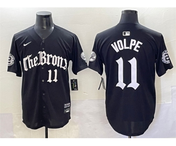 Men's New York Yankees #11 Anthony Volpe Black 'Gothic Legacy Edition' Vapor Premier Limited Stitched Baseball Jersey