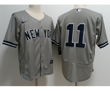 Men's New York Yankees #11 Anthony Volpe Grey Stitched Flex Base Nike Jersey