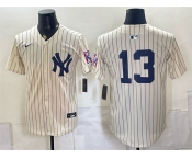 Men's New York Yankees #13 Jazz Chisholm Jr. Cream 2026 Field of Dreams Stadium Stitched Baseball Jersey Men's New York Yankees #13 Jazz Chisholm Jr. Cream 2026 Field of Dreams Stadium Stitched Baseball Jersey