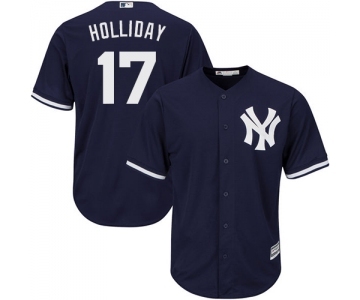 Men's New York Yankees #17 Matt Holliday Replica Navy Blue Alternate Baseball Jersey