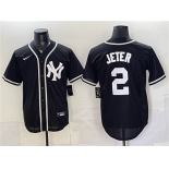 Men's New York Yankees #2 Derek Jeter 2026 Fashion Replica Black Out Stitched Baseball Jersey