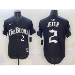 Men's New York Yankees #2 Derek Jeter Black 'Gothic Legacy Edition' Vapor Premier Limited Stitched Baseball Jersey