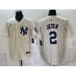 Men's New York Yankees #2 Derek Jeter Cream 2026 Field of Dreams Stadium Stitched Baseball Jersey Men's New York Yankees #2 Derek Jeter Cream 2026 Field of Dreams Stadium Stitched Baseball Jersey