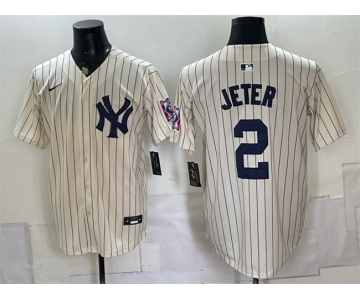 Men's New York Yankees #2 Derek Jeter Cream 2026 Field of Dreams Stadium Stitched Baseball Jersey
