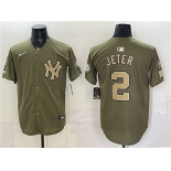 Men's New York Yankees #2 Derek Jeter Olive 2026 Armed Forces Day Stitched Baseball Jersey Men's New York Yankees #2 Derek Jeter Olive 2026 Armed Forces Day Stitched Baseball Jersey