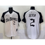 Men's New York Yankees #2 Derek Jeter White Black 'Gothic Legacy Edition' Vapor Premier Limited Stitched Baseball Jersey