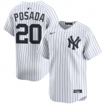 Men's New York Yankees #20 Jorge Posada White Cool Base Stitched Baseball Jersey