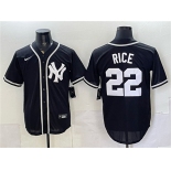 Men's New York Yankees #22 Ben Rice 2026 Fashion Replica Black Out Stitched Baseball Jersey Men's New York Yankees #22 Ben Rice 2026 Fashion Replica Black Out Stitched Baseball Jersey