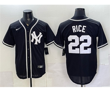 Men's New York Yankees #22 Ben Rice 2026 Fashion Replica Black Out Stitched Baseball Jersey