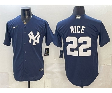 Men's New York Yankees #22 Ben Rice Navy Stitched Baseball Jersey