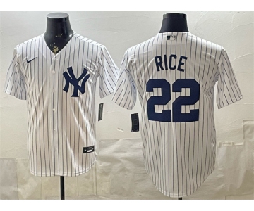 Men's New York Yankees #22 Ben Rice White Home Stitched Baseball Jersey