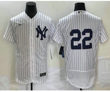Men's New York Yankees #22 Harrison Bader White Flex Base Stitched Baseball Jersey