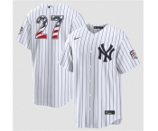 Men's New York Yankees #27 Giancarlo Stanton White 2026 USA 250 Fourth of July Home Stadium Stitched Baseball Jersey Men's New York Yankees #27 Giancarlo Stanton White 2026 USA 250 Fourth of July Home Stadium Stitched Baseball Jersey