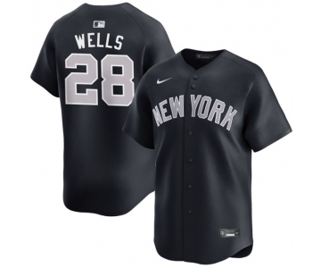 Men's New York Yankees #28 Austin Wells Navy 2025 Alternate Limited Stitched Baseball Jersey