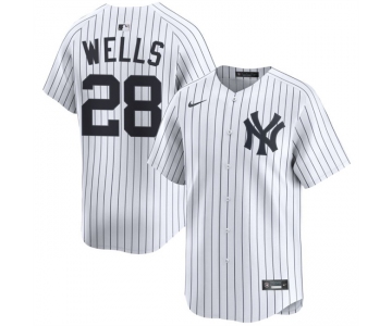 Men's New York Yankees #28 Austin Wells White 2025 Home Limited Stitched Baseball Jersey