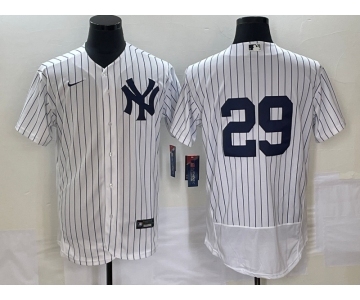 Men's New York Yankees #29 Gio Urshela White No Name Flex Base Stitched Baseball Jersey