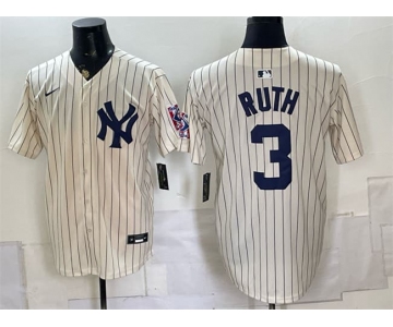 Men's New York Yankees #3 Babe Ruth Cream 2026 Field of Dreams Stadium Stitched Baseball Jersey