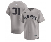 Men's New York Yankees #31 Cam Schlittler Gray 2026 Road Limited Stitched Baseball Jersey Men's New York Yankees #31 Cam Schlittler Gray 2026 Road Limited Stitched Baseball Jersey