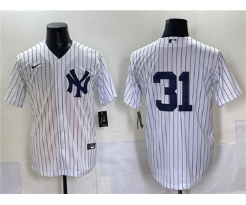 Men's New York Yankees #31 Ichiro Suzuki White Cool Base Limited Stitched Baseball Jersey