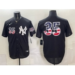 Men's New York Yankees #35 Cody Bellinger Black 2026 USA 250 Fourth of July Home Stadium Stitched Baseball Jersey Men's New York Yankees #35 Cody Bellinger Black 2026 USA 250 Fourth of July Home Stadium Stitched Baseball Jersey