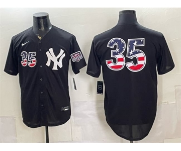 Men's New York Yankees #35 Cody Bellinger Black 2026 USA 250 Fourth of July Home Stadium Stitched Baseball Jersey