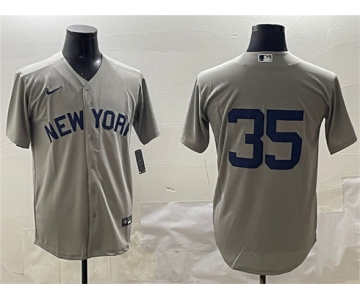 Men's New York Yankees #35 Cody Bellinger Gray Cool Base Stitched Baseball Jersey