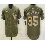 Men's New York Yankees #35 Cody Bellinger Olive 2026 Armed Forces Day Jersey Men's New York Yankees #35 Cody Bellinger Olive 2026 Armed Forces Day Jersey