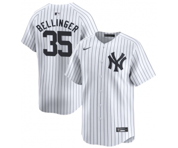 Men's New York Yankees #35 Cody Bellinger White 2024 Home Limited With Name Stitched Baseball Jersey