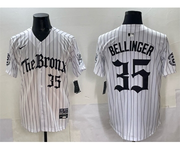 Men's New York Yankees #35 Cody Bellinger White Pinstripe 'Gothic Legacy Edition' Vapor Premier Limited Stitched Baseball Jersey