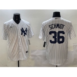 Men's New York Yankees #36 Clarke Schmidt White Cool Base Stitched Baseball Jersey