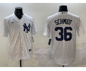 Men's New York Yankees #36 Clarke Schmidt White Cool Base Stitched Baseball Jersey