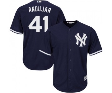 Men's New York Yankees #41 Miguel Andujar Replica Navy Blue Alternate Baseball Jersey