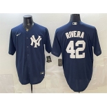 Men's New York Yankees #42 Mariano Rivera Navy Limited Stitched Baseball Jersey