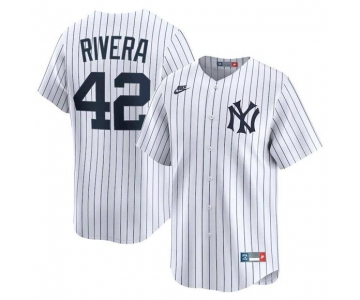 Men's New York Yankees #42 Mariano Rivera White Home Limited Stitched Baseball Jersey