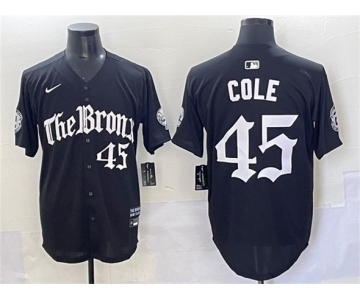 Men's New York Yankees #45 Gerrit Cole Black 'Gothic Legacy Edition' Vapor Premier Limited Stitched Baseball Jersey