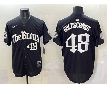Men's New York Yankees #48 Paul Goldschmidt Black 'Gothic Legacy Edition' Vapor Premier Limited Stitched Baseball Jersey