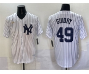 Men's New York Yankees #49 Ron Guidry White Cool Base Stitched Baseball Jersey Men's New York Yankees #49 Ron Guidry White Cool Base Stitched Baseball Jersey
