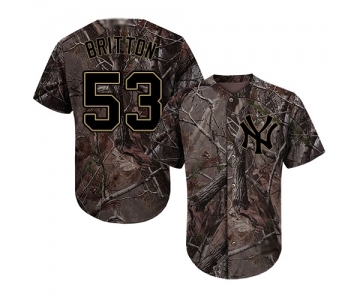 Men's New York Yankees #53 Zach Britton Authentic Camo Realtree Collection Flex Base Baseball Jersey