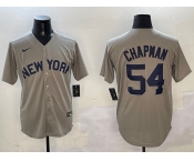 Men's New York Yankees #54 Aroldis Chapman Grey Cool Base Stitched Baseball Jersey