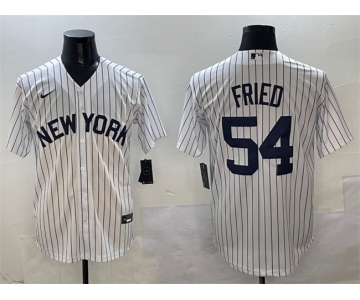 Mens New York Yankees #54 Max Fried White Cool Base Stitched Baseball Jersey