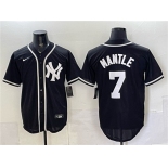 Men's New York Yankees #7 Mickey Mantle 2026 Fashion Replica Black Out Stitched Baseball Jersey Men's New York Yankees #7 Mickey Mantle 2026 Fashion Replica Black Out Stitched Baseball Jersey