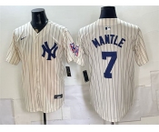 Men's New York Yankees #7 Mickey Mantle Cream 2026 Field of Dreams Stadium Stitched Baseball Jersey Men's New York Yankees #7 Mickey Mantle Cream 2026 Field of Dreams Stadium Stitched Baseball Jersey