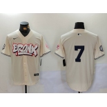 Men's New York Yankees #7 Mickey Mantle Cream Limited Stitched Baseball Jersey