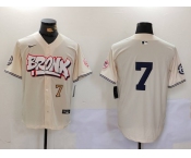 Men's New York Yankees #7 Mickey Mantle Cream Limited Stitched Baseball Jerseys