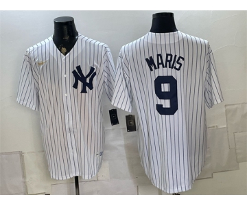 Men's New York Yankees #9 Roger Maris White Home Cool Base Stitched Baseball Jersey