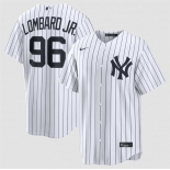 Men's New York Yankees #96 George Lombard Jr White Home Limited Stitched Baseball Jersey