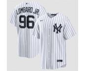 Men's New York Yankees #96 George Lombard Jr White Home Limited Stitched Baseball Jersey Men's New York Yankees #96 George Lombard Jr White Home Limited Stitched Baseball Jersey