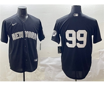 Men's New York Yankees #99 Aaron Judge Black Cool Base Stitched Baseball Jersey