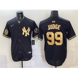Men's New York Yankees #99 Aaron Judge Black Gold With Patch Stitched Baseball Jersey Men's New York Yankees #99 Aaron Judge Black Gold With Patch Stitched Baseball Jersey